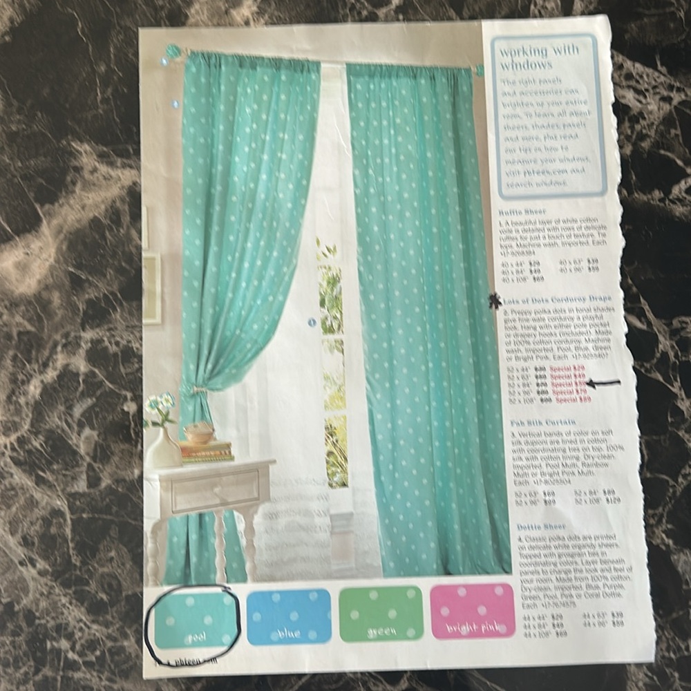 Curtains Pottery Barn Teen White and Teal/aqua Green Fully lined, gently used